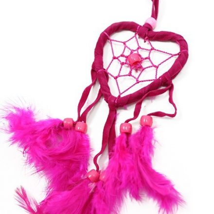 Bali Dreamcatcher - Small Heart - Turq/Pink/Purp