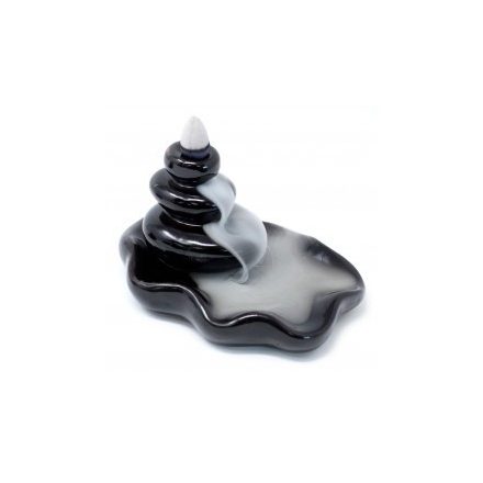 Back Flow Incense Burner - Large Pebbles into Pool