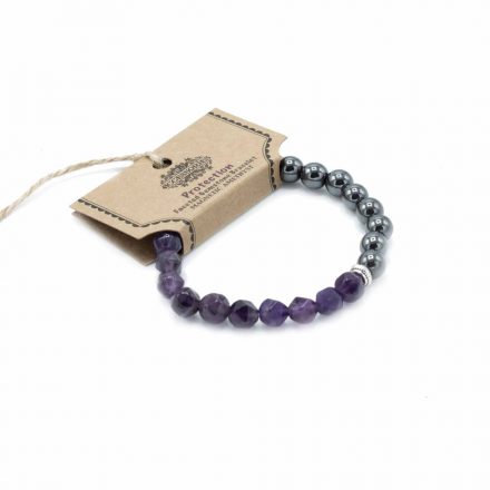 Magnetic Amethyst Faceted Gemstone Bracelet