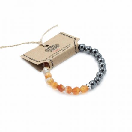 Magnetic Carnelian Faceted Gemstone Bracelet