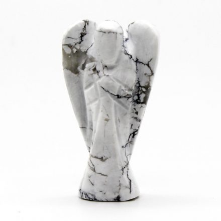 White Howlite - Hand Carved Gemstone Angel