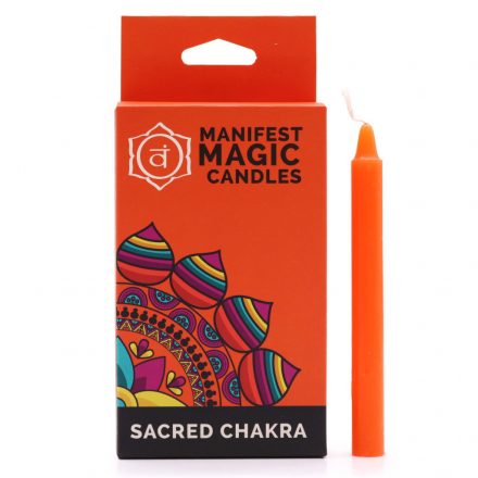 Sacred Chakra Manifest Magic Candles (pack of 12) - Orange