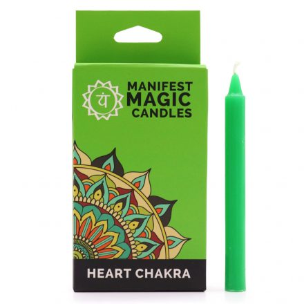 Heart Chakra Manifest Magic Candles (pack of 12) - Green