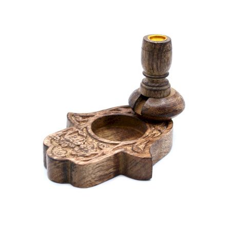 Sm Mango Wood Backflow Burner - Hamsa