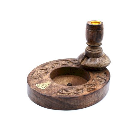 Sm Mango Wood Backflow Burner - Brass Buddha